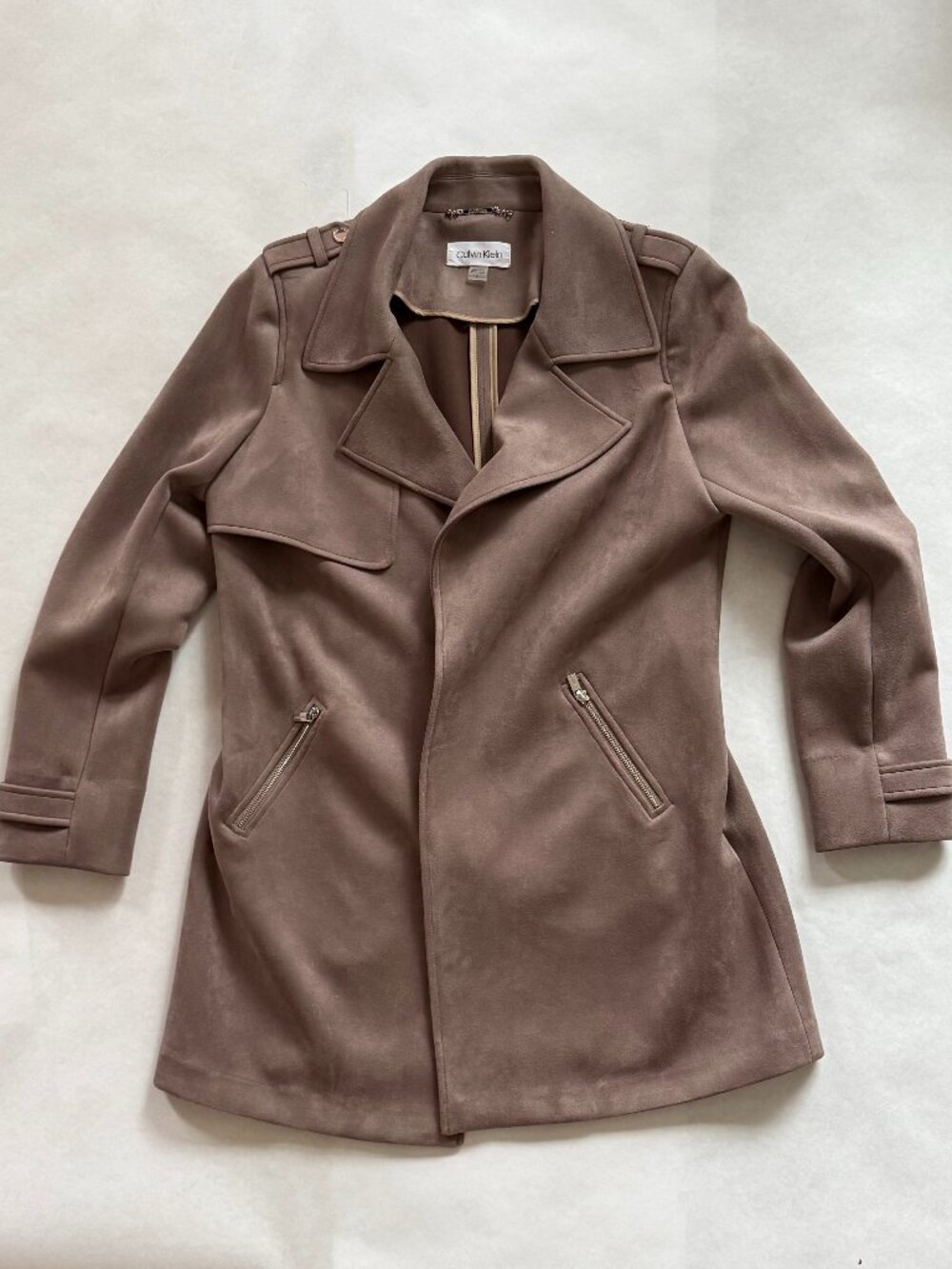 Calvin Klein Women's Faux Suede Wrap Coat